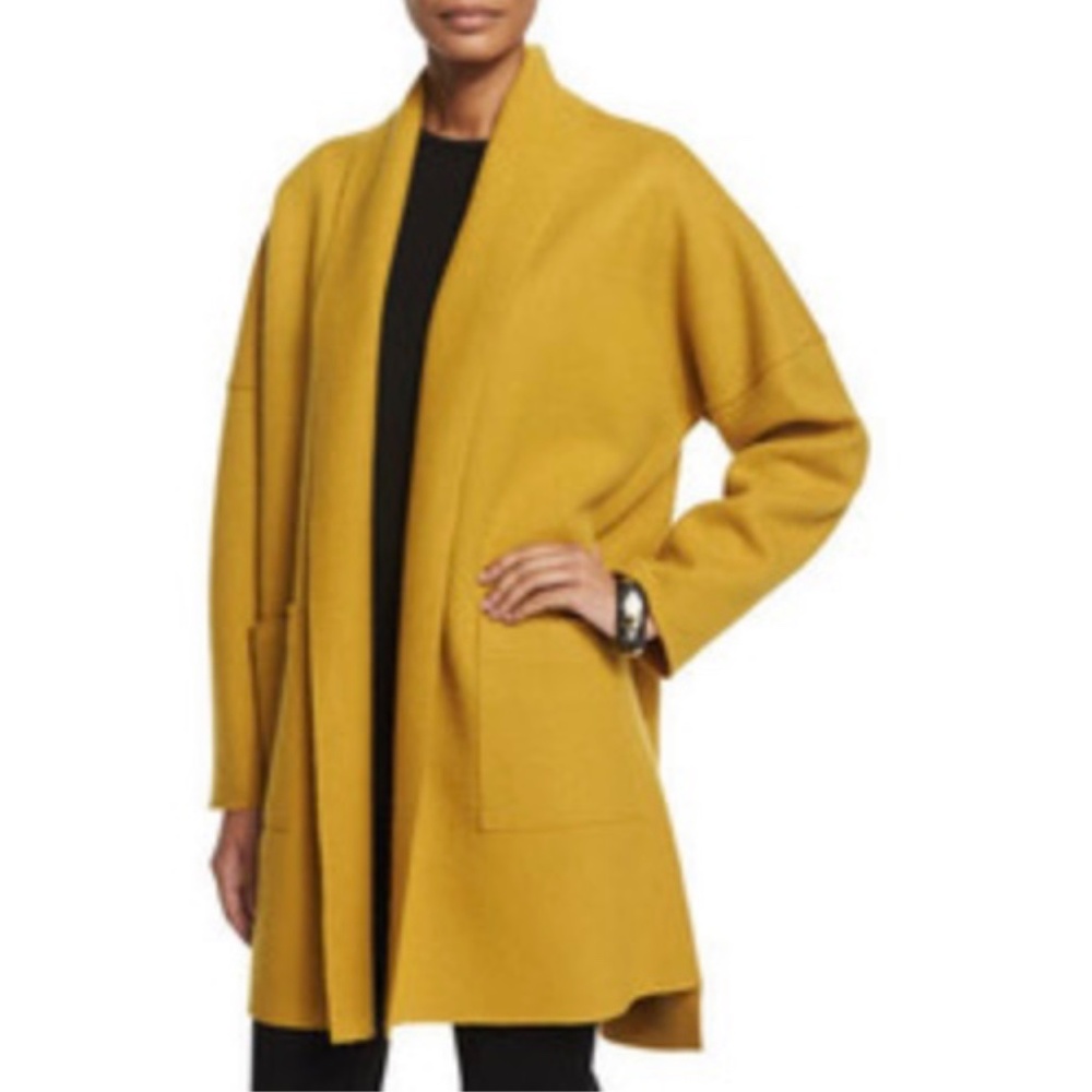 Eileen Fisher Golden Yellow Open Front Jacket